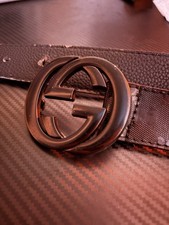 Authentic Gucci GG Belt Black/Silver Size 105 No Box