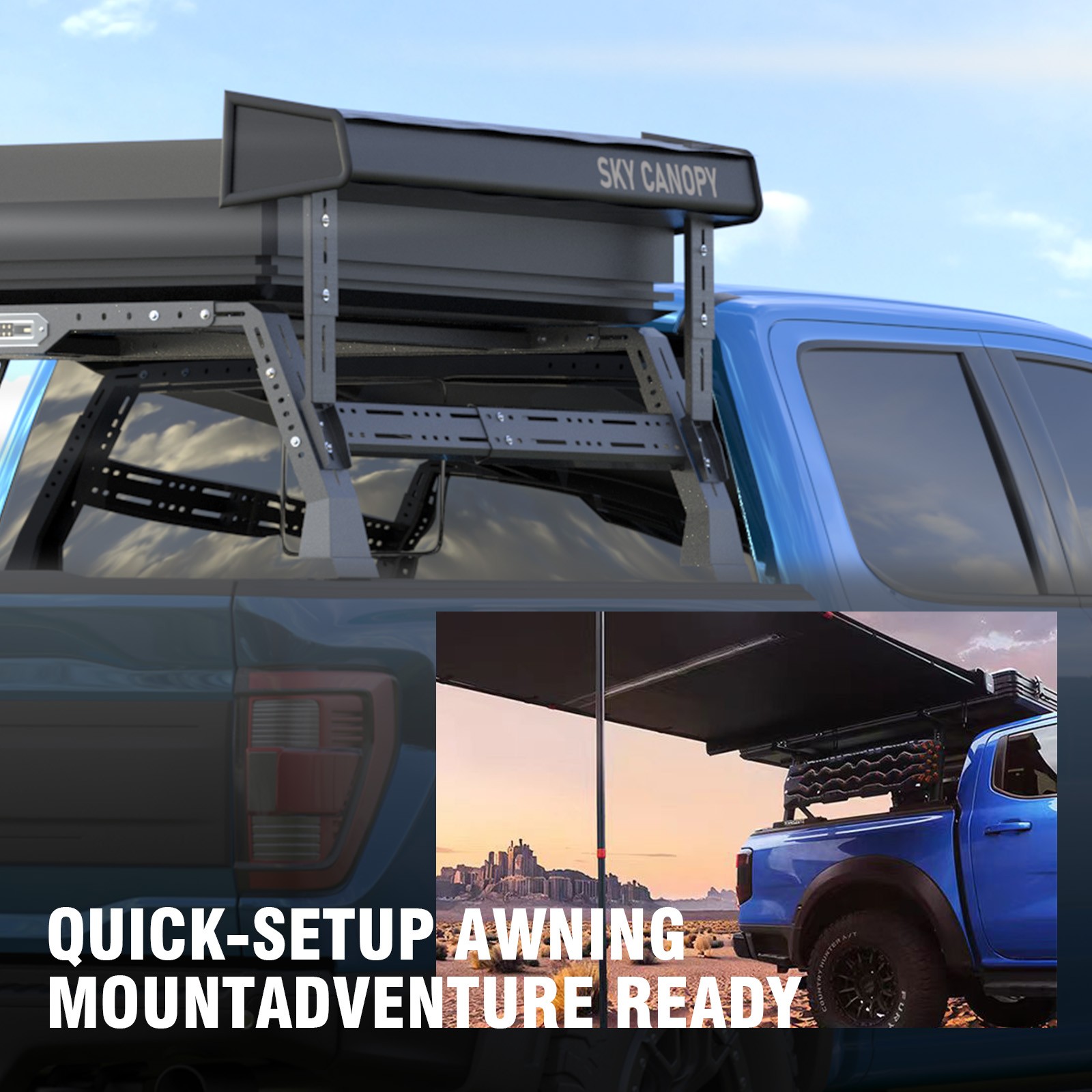 Overland Bed Rack Truck Bed Rack Awning Mount Brackets for Universal Awnings