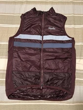 Rapha Cycling Brevet Vest Lightweight Reflective Stripe Maroon Padded Large