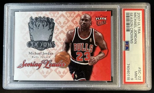 2007-08 Fleer Ultra Michael Jordan Season Crowns #SC-22 Bulls PSA 9