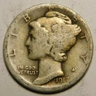 1917 D Mercury Dime 90% Silver G-VG  "Actual Coin Pictured - Not Cleaned"