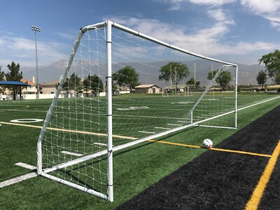 PASS 18x7 Ft. Premier Official Size Steel Soccer Goal. Heavy Duty Frame w/Net.