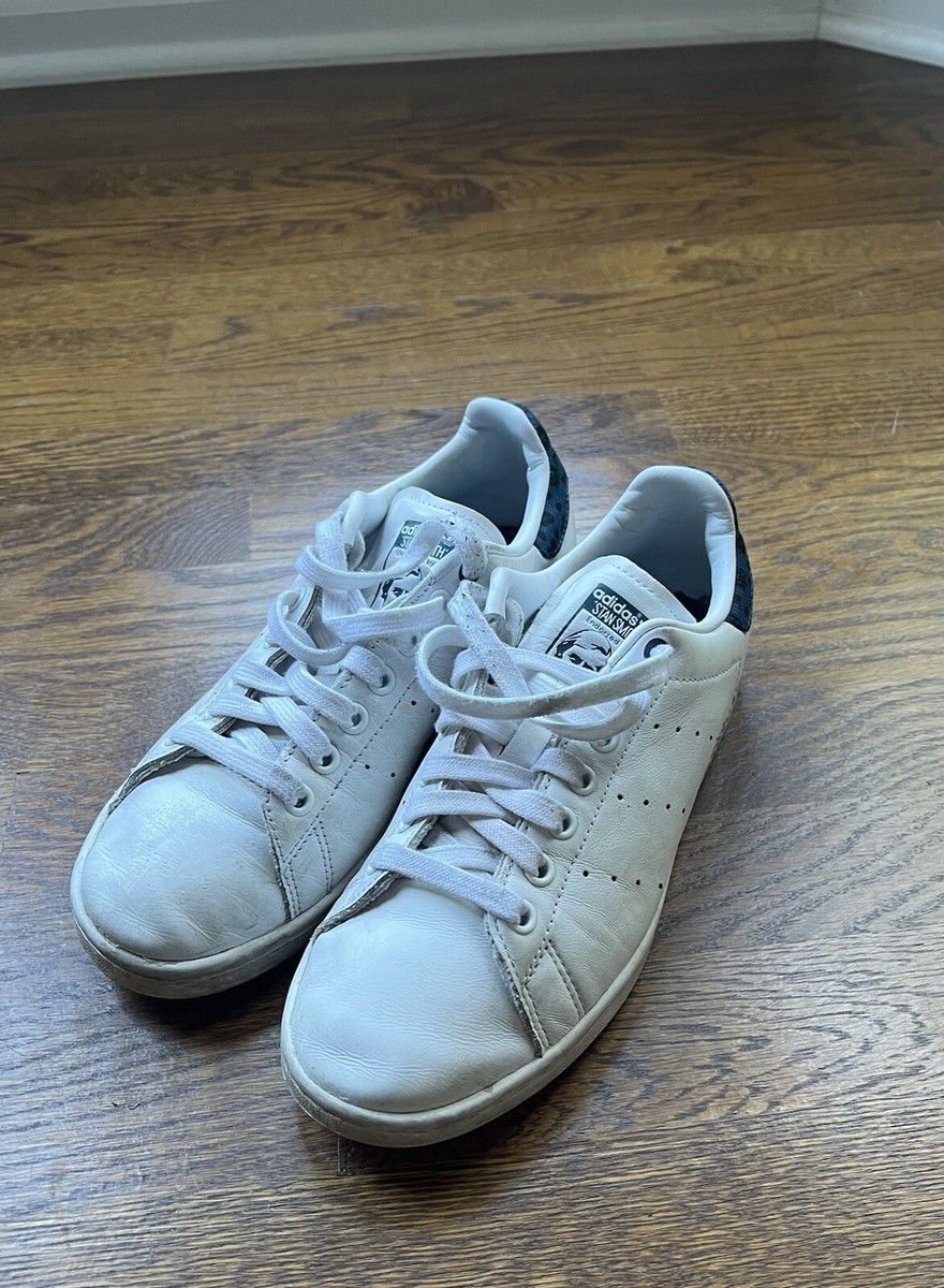 adidas Sneakers Stan Smith White Animal Print Shoes Women's 1/2