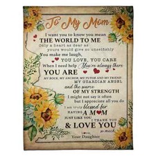 To My Mom Blanket, Personalized Blanket, Mom Gift, Christmas Gift, Sunflower Bla
