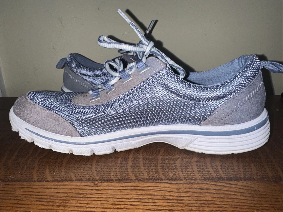Zapato cómodo para caminar Bass Propel para mujer azul gris con cordones talla 7 M ~ usado en excelente estado Foto 4 de 4