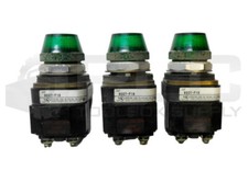 LOT OF 3 ALLEN BRADLEY 800T-P16 /T PILOT LIGHT GREEN W/ 40171-002-01 COIL 120V