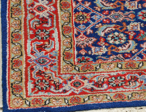 Alfombra vintage Estate Find hecha a mano? Alfombra geométrica oriental de lana 31"x5' origen de ayuda - Imagen 5 de 17