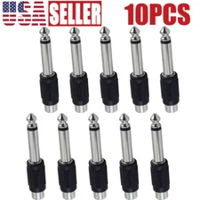 RCA Female Jack To 6.35mm 1/4" Male Mono Plug Audio Adapter Connector 10PCS