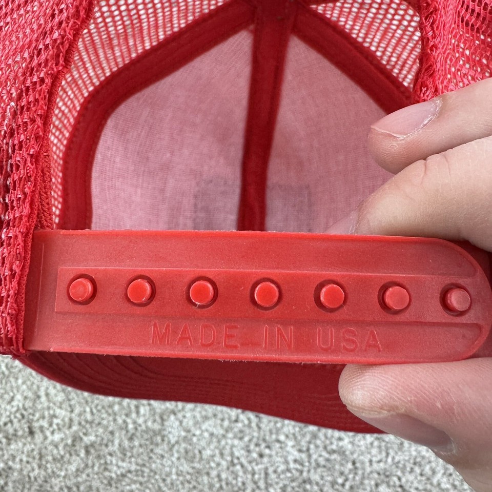 VTG Hat Cap Men Safety Kleen Red Trucker Mesh Foam Snapback Made USA