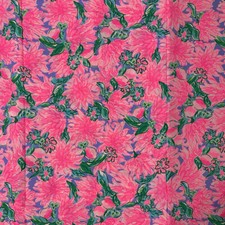 Lilly Pulitzer Cotton Poplin Fabric Pink Blossom Try Your Zest 36" x 57"