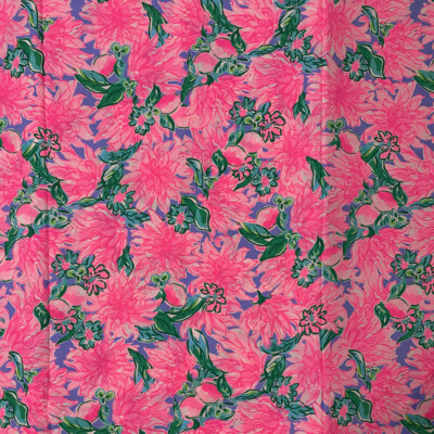 LILLY PULITZER Cotton Poplin Fabric Pink Blossom Try Your Zest 36'' X 57''