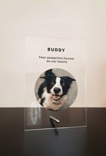 RIP Pet Loss Photo Plaque Memorial Wooden Block Personalised Dog Cat Bird Horse