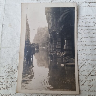 Fotokarte Postkarte Paris Überschwemmungen Januar 1910 Rue SAINT JEAN 17. Arrondissement