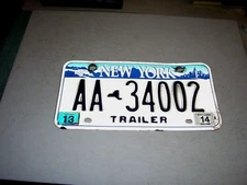 License Plate, New York, Niagara Falls, Empire State Building, AA-34002 TRAILER