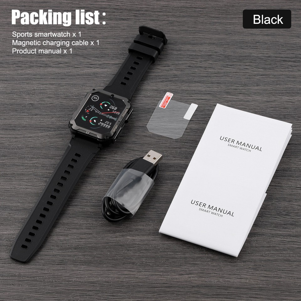 C20 Pro Rugged Military Smart Watch Men Android iOS Fitness Watches ...