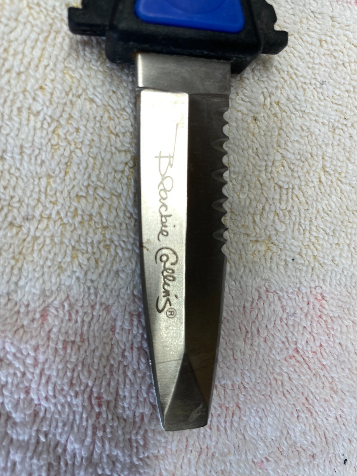 sea quest wenoka scuba dive knife squeeze handle blunt blackie collins edition eBay