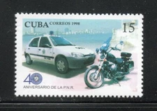 sCuba Sc# 3984 NATIONAL REVOLUTIONARY POLICE car security  1998 MNH