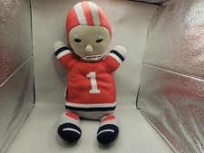 19" NYGB Not Your Grandma's Blanket 1 FOOTBALL PLAYER red gray stuffed knit toy