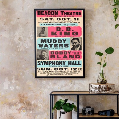 BB King Muddy Waters Concert Poster Print ready to frame 297mm x 420mm A3
