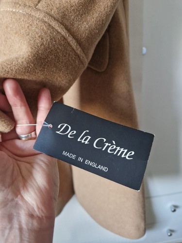 De La Creme Womens Vintage Wool Cashmere Blend Coat UK 18 Brown Faux Fur Collar - Picture 12 of 13