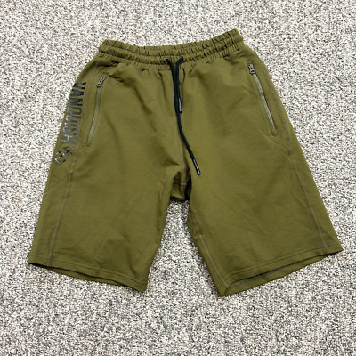 Vanquish Fitness Trakker Core Shorts Mens Medium Olive Green Zip Pockets