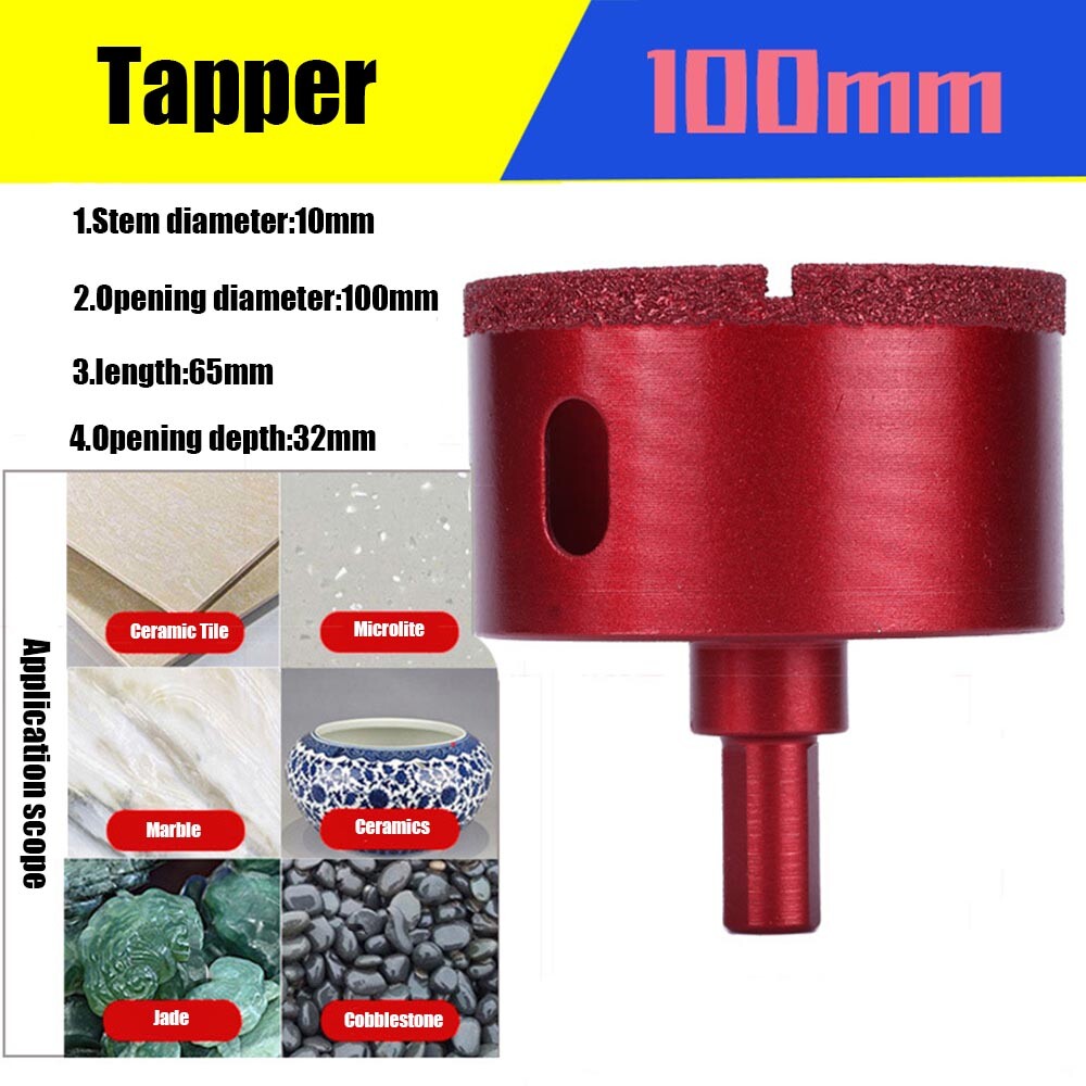 Diamond Hole Saw 6-100mm Tile Ceramic Porcelain Glass Stone Drill Bit Cutter UK