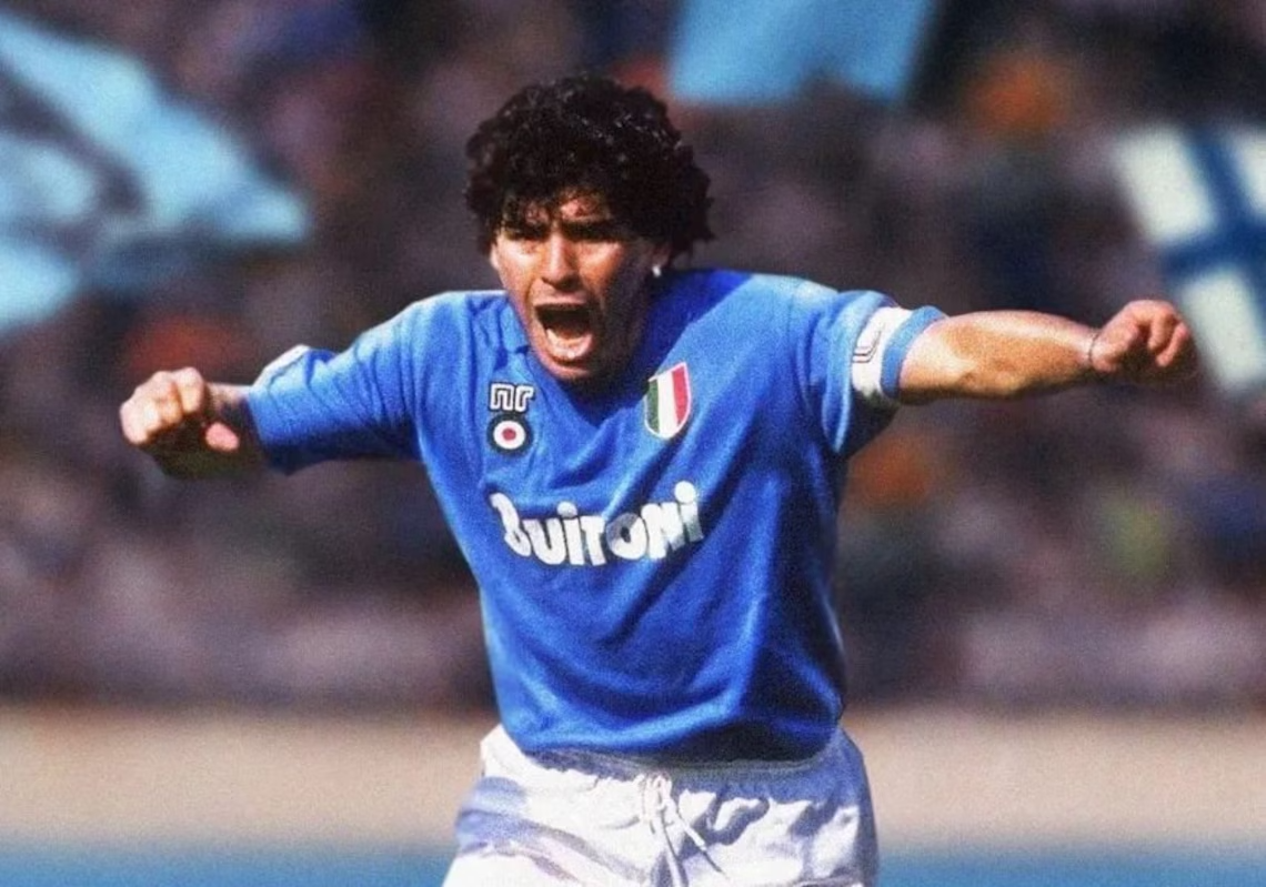 ウェア Napori No.10 MARADONA 87-88 NAPOLI 1987 1988 Diego MARADONA 10 Home Retro Shirt BUITONI