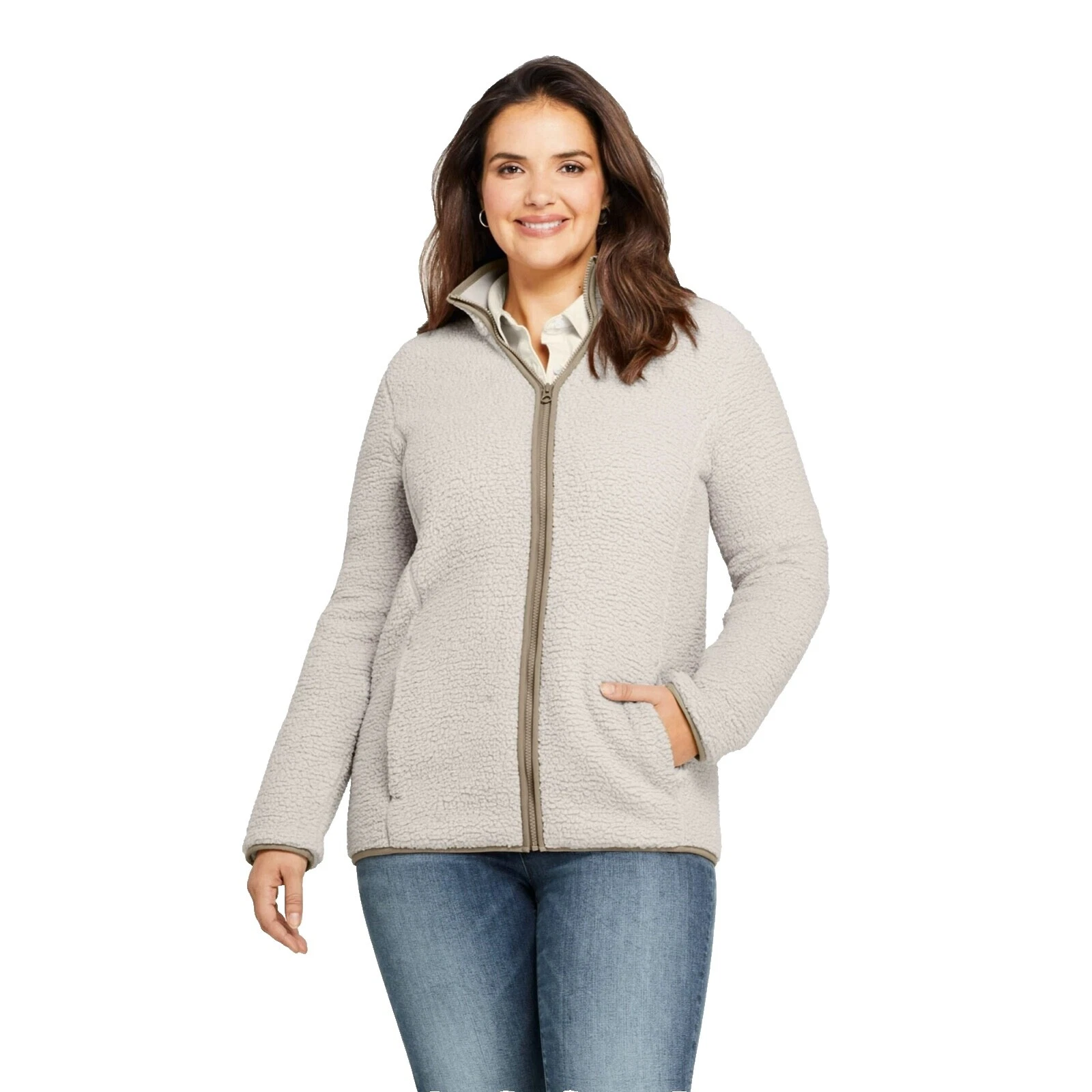 Solid Lands' End Plus Coats, Jackets & Vests for Women