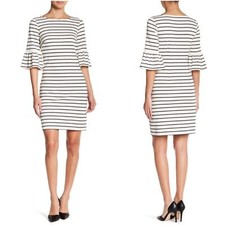 Eliza J Striped Bell Sleeve Dress Size 12 NWT