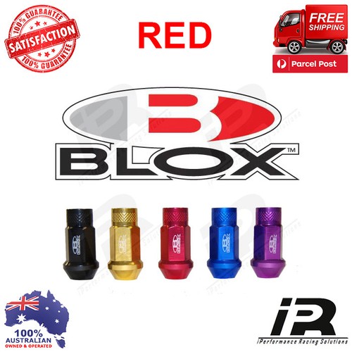 RED M12x1.25 Blox 7075 Aluminum Lug Nuts For WRX/STI EVO HONDA