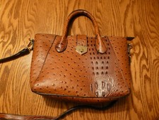 Ladies Hand / Shoulder Bag Brown Tan PVC with Detachable Shoulder Strap NEW