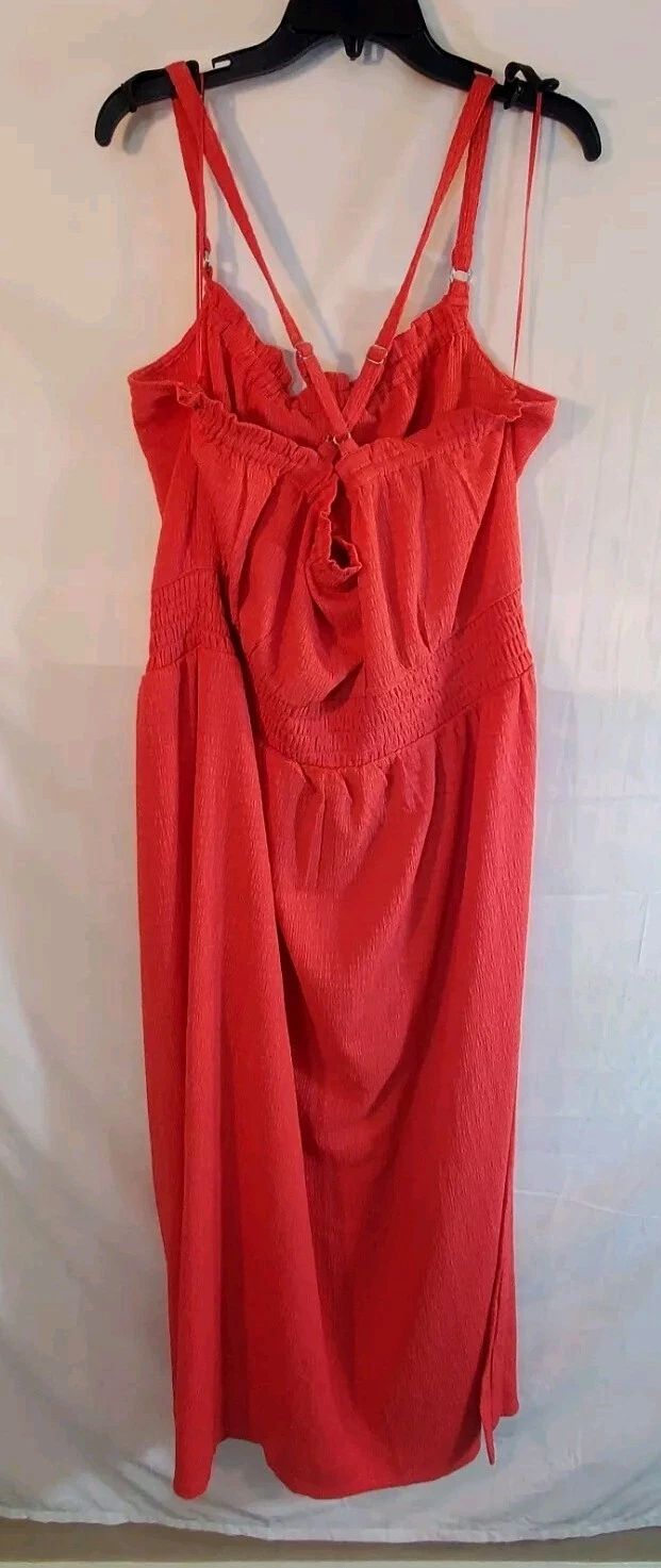*MICHAEL MICHAEL KORS Abito donna 3X anello geranio maxi tubino spacco laterale nuovo