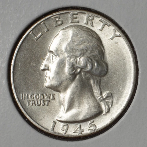 1945-P 25C Washington Quarter - UNC - Brilliant Gem (actual coin pictured)