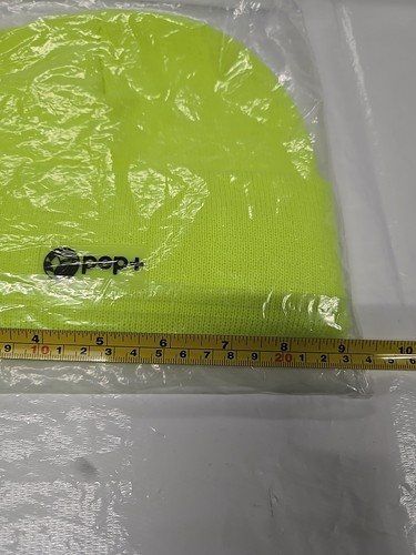 Pepsi Hat Pep+ Promo Hi Vis Yellow Stocking Cap Hat Rubber Logo - Picture 6 of 7