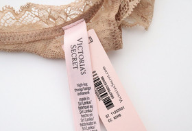 3 NEW Victoria's Secret High Leg Rose Lace Thong Panties Lot S SMALL