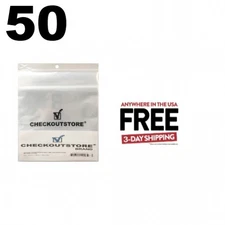 50 Crystal Clear Plastic OPP Sealable Flap 12" Vinyl 33 RPM Records 4 Mil **1-3D