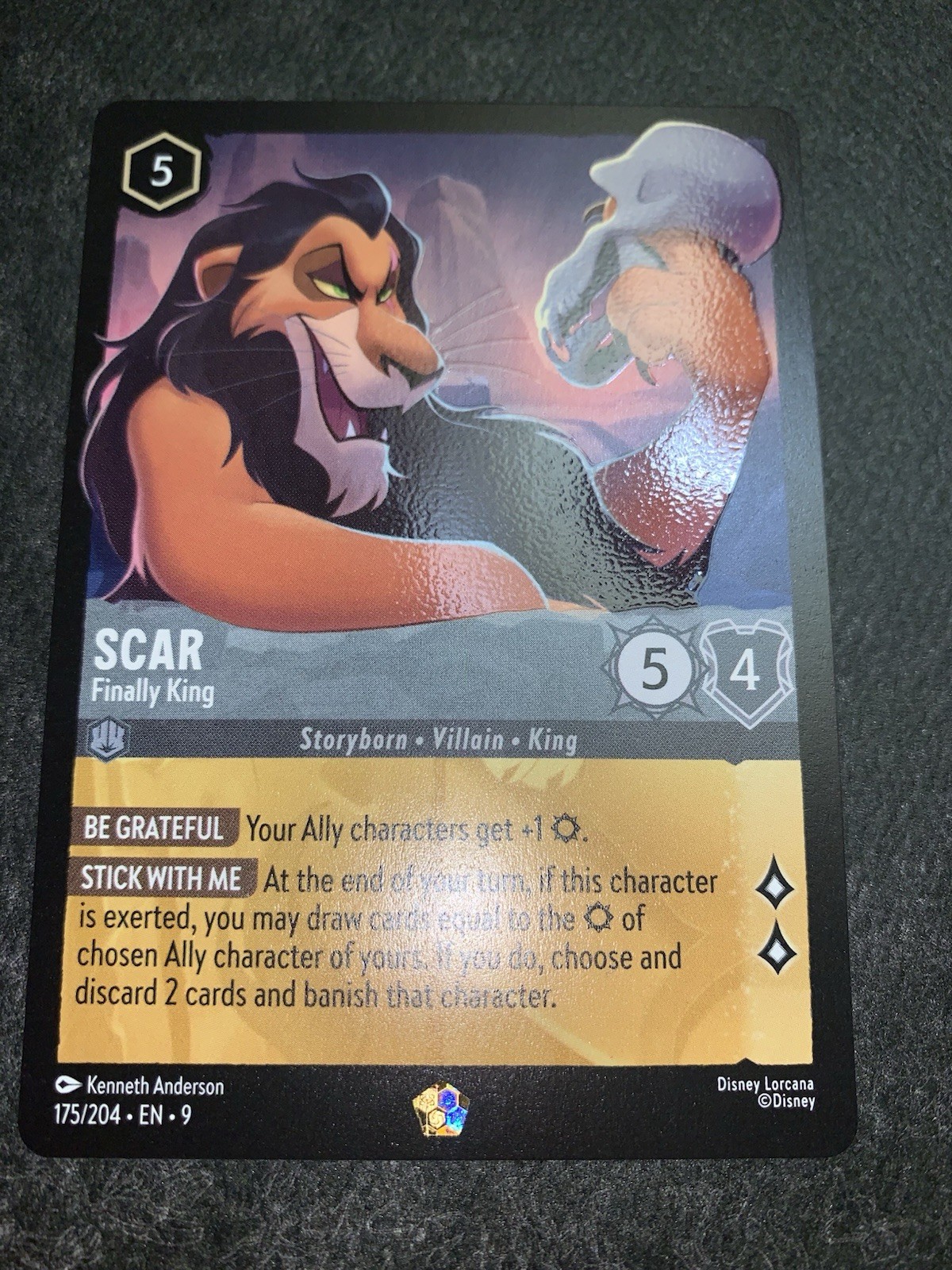 Disney Lorcana TCG - Scar-Finally King Legendary Regular 175/204 Fabled NM