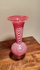 Victorian Stourbridge Nailsea ware/Verre Moire Vase c1870s Extremely Rare