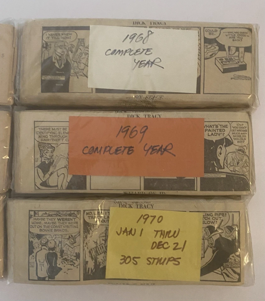 Lote diario de historietas Dick Tracy 1965-70 1.800+ años completos vintage Foto 3 de 4