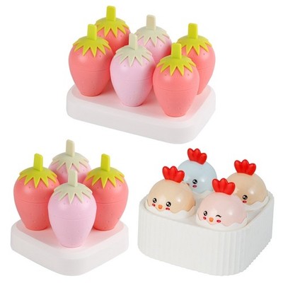 Plastic Ice Cream Maker Cute Strawberries and Chicks Fashion Anti-drip Tray Gift