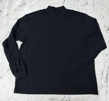 LL Bean Turtleneck Mens Traditional Fit XXL Mock Neck Shirt Black Long Sleeve