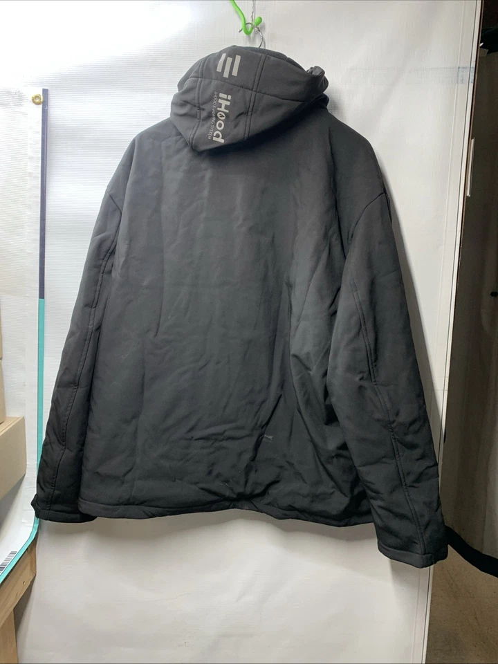 Mens Heated Jacket with Detachable Hood Waterproof Winter Outdoor Size 3XL Black - Image 2 of 4