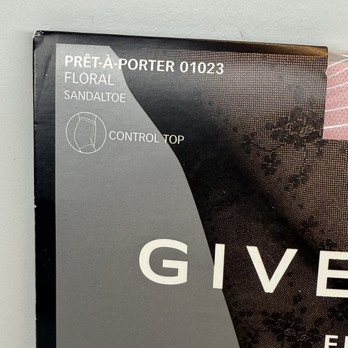 Givenchy Pret-A-Porter Hosiery Floral Iced Pink Control Top Sandaltoe Sz B New - Picture 3 of 7