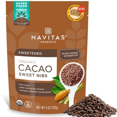 Navitas Naturals, Cacao Nibs Mayan Superfood Organic, 4 4 Ounce (Pack of 1)