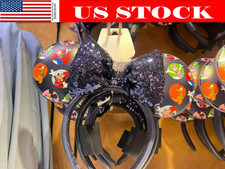 Disney Parks Headband Mickey and Friends Sequined Bow Navy Blue Minnie Ear NWT