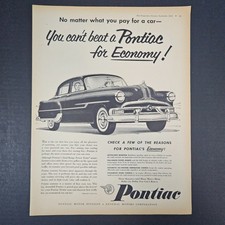 1953 Pontiac Division GM General Motors Vintage Print Ad Chief Emblem Logo Shop