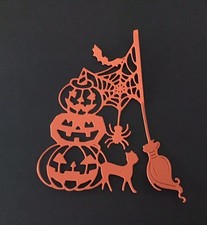 Halloween Stacked Pumpkins Die Cut Embellishments 6 pcs 4  x 3  Scrapbook Cards