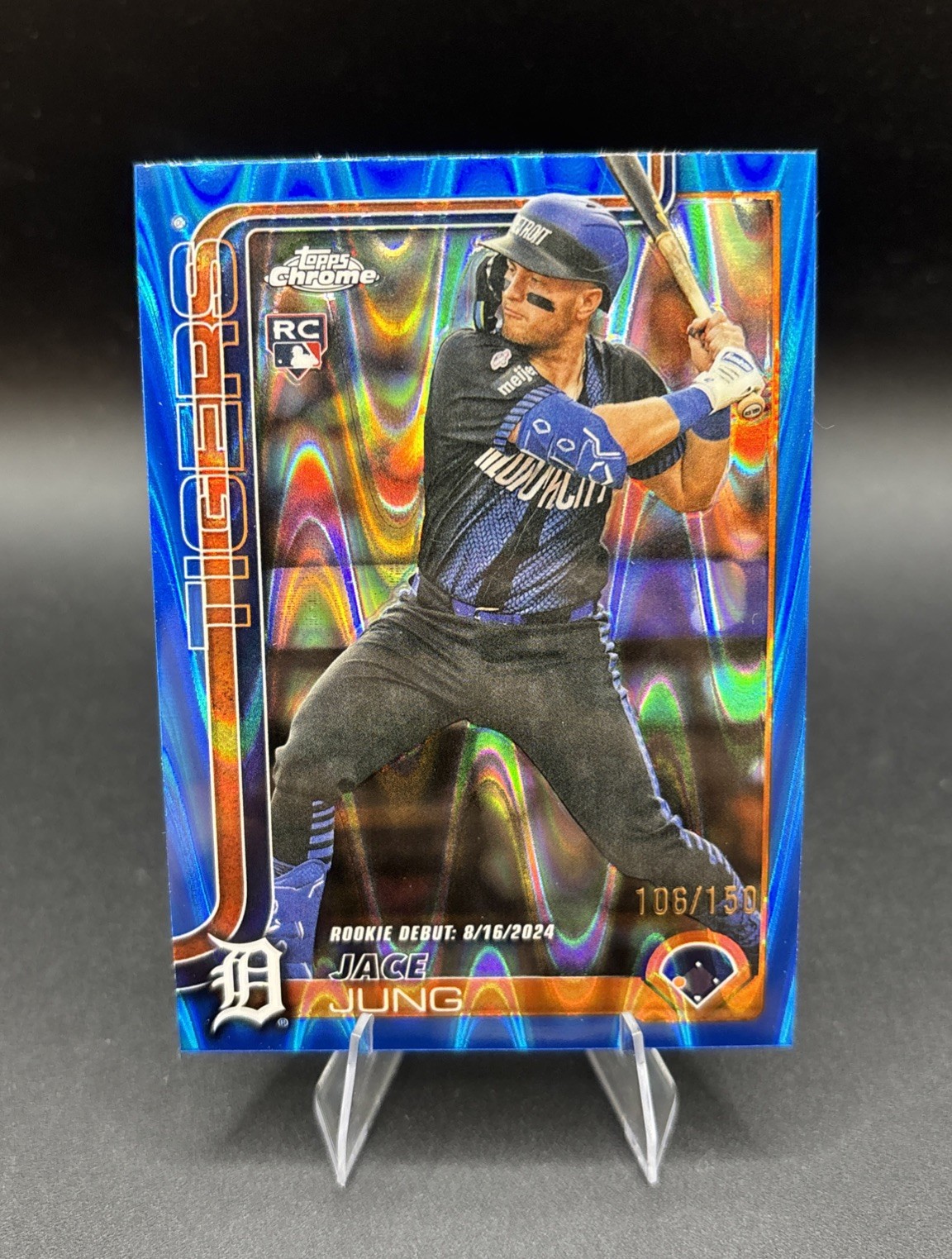 2025 Topps Chrome Update Jace Jung Rookie Blue RayWave Refractor #/150 #USC121