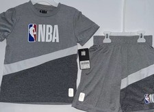 NBA Little Boys Gray 2 Pc. Short Set Size 4 Brand New   
