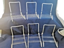 Easels Adjustable Acrylic & Wire (six) 6 Plates, Books, Display Plate Not Includ